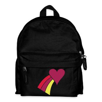 Regenbogenherz - Kinder Rucksack - Schwarz - Vorne