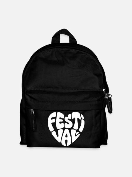 Festival Herz Form Musik Herzform Party Feiern - Kinder Rucksack - Schwarz