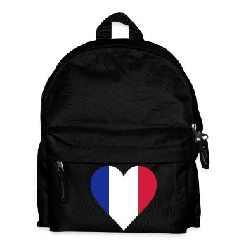 frankreich herz - Kids' Backpack - black - Front