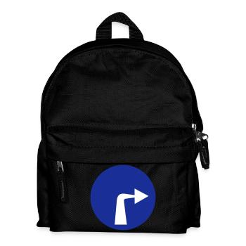 droit tourner le trafic panneau voiture cadeau idée - Sac à dos Enfant - noir - Devant