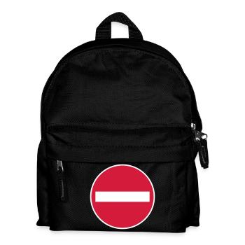Einbahnstraße Einbahnstrasse Verkehr Schild 2c - Kinder Rucksack - Schwarz - Vorne