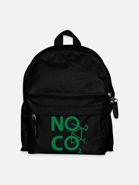 NO CO2 - Radfahrer und Fahrradfahrer Design - Kinder Rucksack - Schwarz