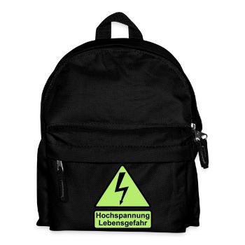 Schild Hochspannung Lebensgefahr - Kinder Rucksack - Schwarz - Vorne