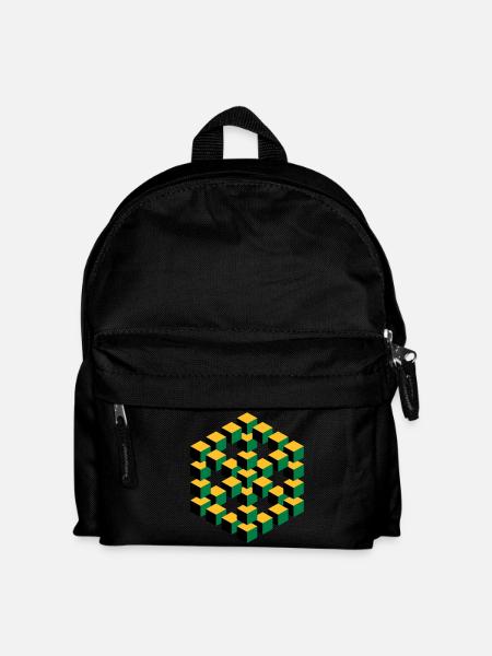 unmögliche Figur Escher Würfel Geometrie Phantasie - Kinder Rucksack - Schwarz