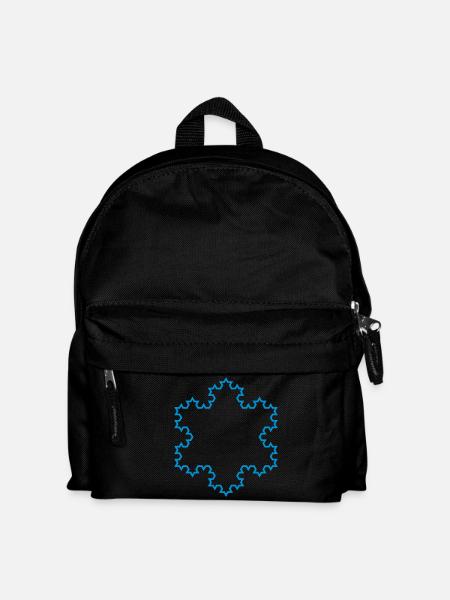 Fractals: Koch snowflake MED-DETAIL (lines) - Kids' Backpack - black