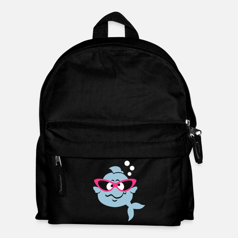 Retro Fish - Kids' Backpack - black