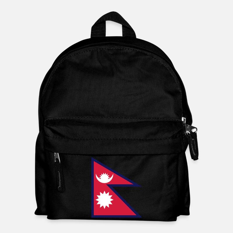 nepal flag - Kids' Backpack - black
