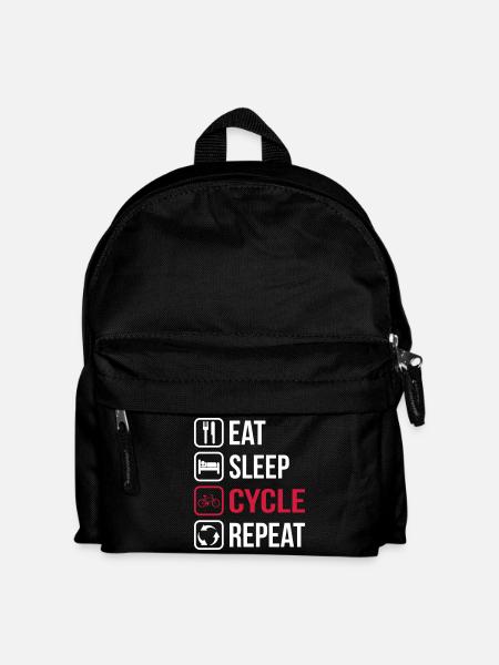 Eat Sleep Cycle Repeat - Kids' Backpack - black