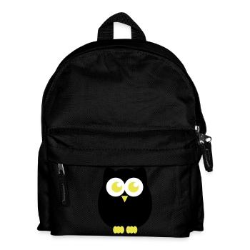 eule - Kinder Rucksack - Schwarz - Vorne