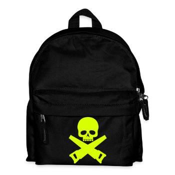 totenkopf mit sägen / skull saws - Kinder Rucksack - Schwarz - Vorne
