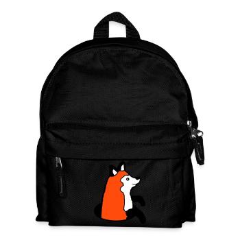 Fox Peeps Funny Out Of Ground Hole Happy Cool - Kids' Backpack - black - Front