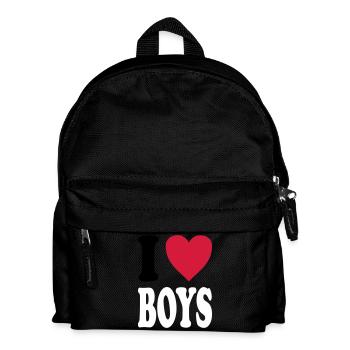 I love BOYS - Kinder Rucksack - Schwarz - Vorne
