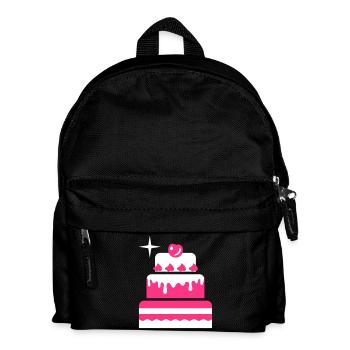 Torte - Kuchen - Hochzeit 2C - Kinder Rucksack - Schwarz - Vorne