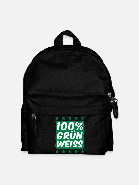 100_prozent_gruen_weiss__f2 - Kinder Rucksack - Schwarz