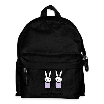 Beste Freunde Hasen - Kinder Rucksack - Schwarz - Vorne
