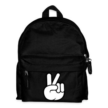 Peace sign hand peace cool - Kids' Backpack - black - Front