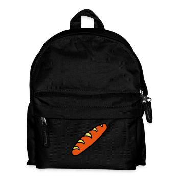 bread baguette baker food bakery - Kids' Backpack - black - Front