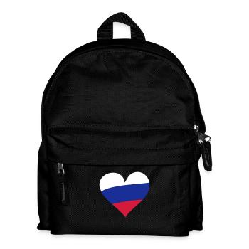 Herz Russland - Kinder Rucksack - Schwarz - Vorne