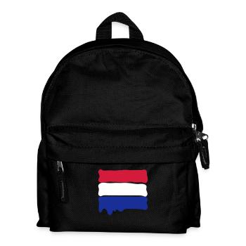 Dutch flag runny paint - Kids' Backpack - black - Front
