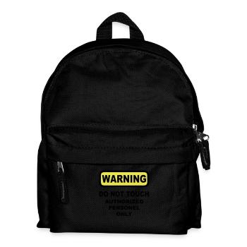 warning humor - Kids' Backpack - black - Front