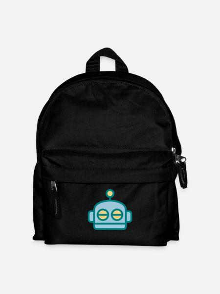 Cartoon Robot Face - Kids' Backpack - black
