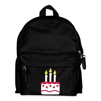 Geburtstagskuchen Torte - Kinder Rucksack - Schwarz - Vorne
