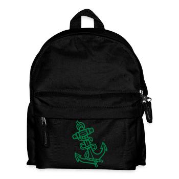 Anker Symbol - Kinder Rucksack - Schwarz - Vorne