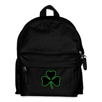 trèfle trois feuilles porte-bonheur symbole vert plante - Sac à dos Enfant - noir - Devant