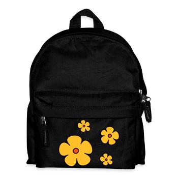 Blumen dreifarbig - Kinder Rucksack - Schwarz - Vorne