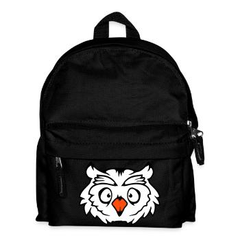 Eule Vogel Uhu Nachtvogel Schleiereule Kauz Comic - Kinder Rucksack - Schwarz - Vorne