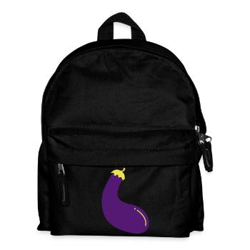 Aubergine - Kinder Rucksack - Schwarz - Vorne