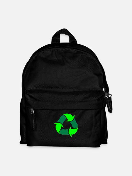 Recycling Symbol Green Arrows Recycling Waste - Kids' Backpack - black