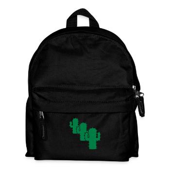 Three Cacti 3 Cactus Desert Cool Green Silhouette - Kids' Backpack - black - Front