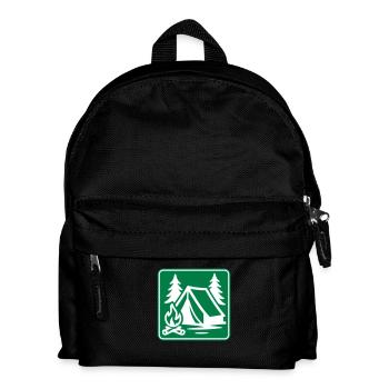 Camping Zelt Symbol - Kinder Rucksack - Schwarz - Vorne