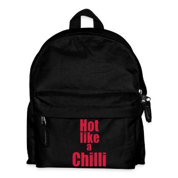 Hot like a Chilli Gemuese Statement vegan Geschenk - Kinder Rucksack - Schwarz - Vorne