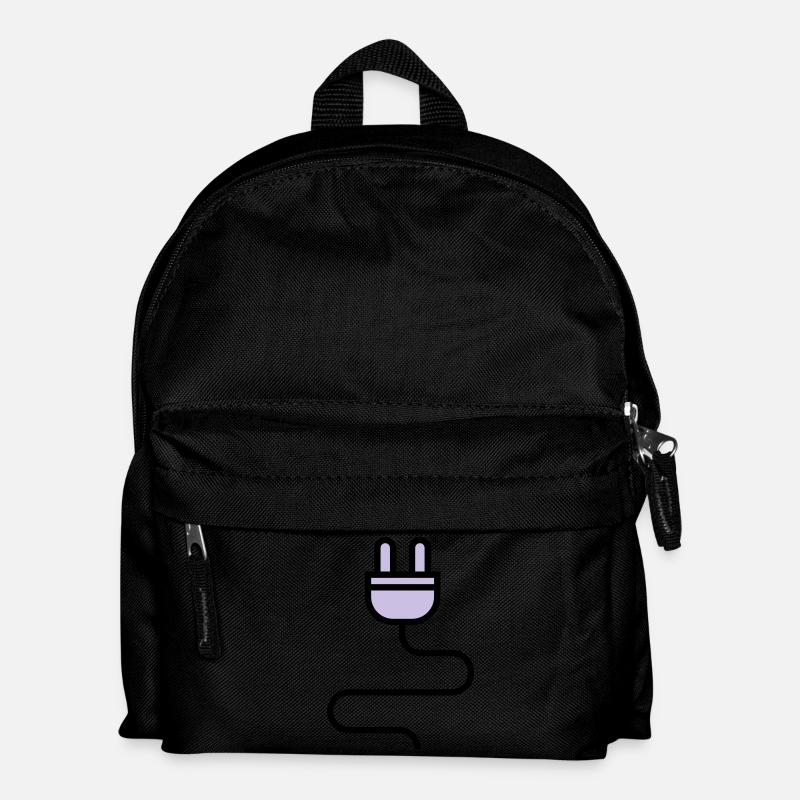 Stromkabel, Stecker - Kinder Rucksack - Schwarz