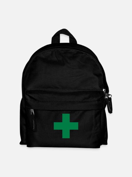 gruenes kreuz rotes blaues gelbes - Kinder Rucksack - Schwarz