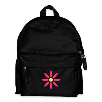 Kleine Margerite Blume Dekorativ Gelb Lila Design - Kinder Rucksack - Schwarz - Vorne