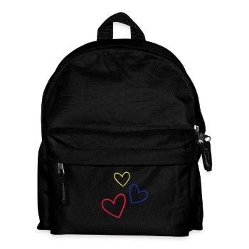 Herzen Bunt - Kinder Rucksack - Schwarz - Vorne