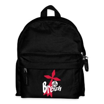 breizh Bretagne logo - Kinder Rucksack - Schwarz - Vorne