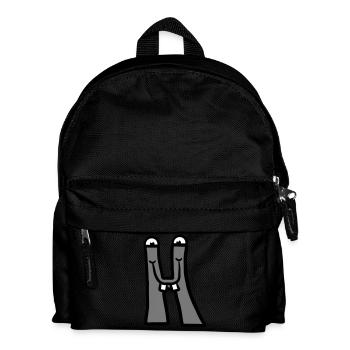Letter H comic face funny monsters - Kids' Backpack - black - Front