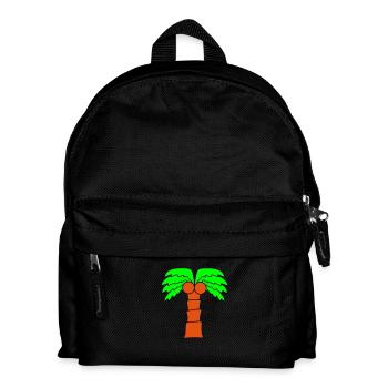 Palme Insel Baum Strand Urlaub Kokosnuss Meer Cool - Kinder Rucksack - Schwarz - Vorne