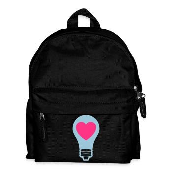 Ampoule avec cœur - Sac à dos Enfant - noir - Devant