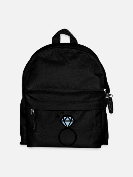 Engagement ring with diamond - Kids' Backpack - black