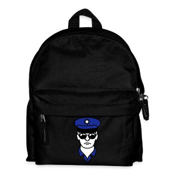 Cool police man face head - Kids' Backpack - black - Front