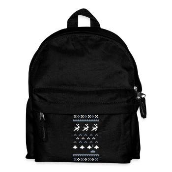 Pull de Noël laid 8 bits : Envahisseurs de Noël - Sac à dos Enfant - noir - Devant