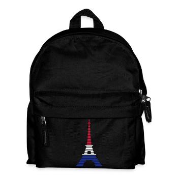 Tour Eiffel - Bleu blanc rouge - Sac à dos Enfant - noir - Devant