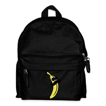 Sir Mustache Banana - Kinder Rucksack - Schwarz - Vorne