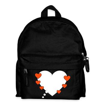 Thought bubble with hearts - Kids' Backpack - black - Front
