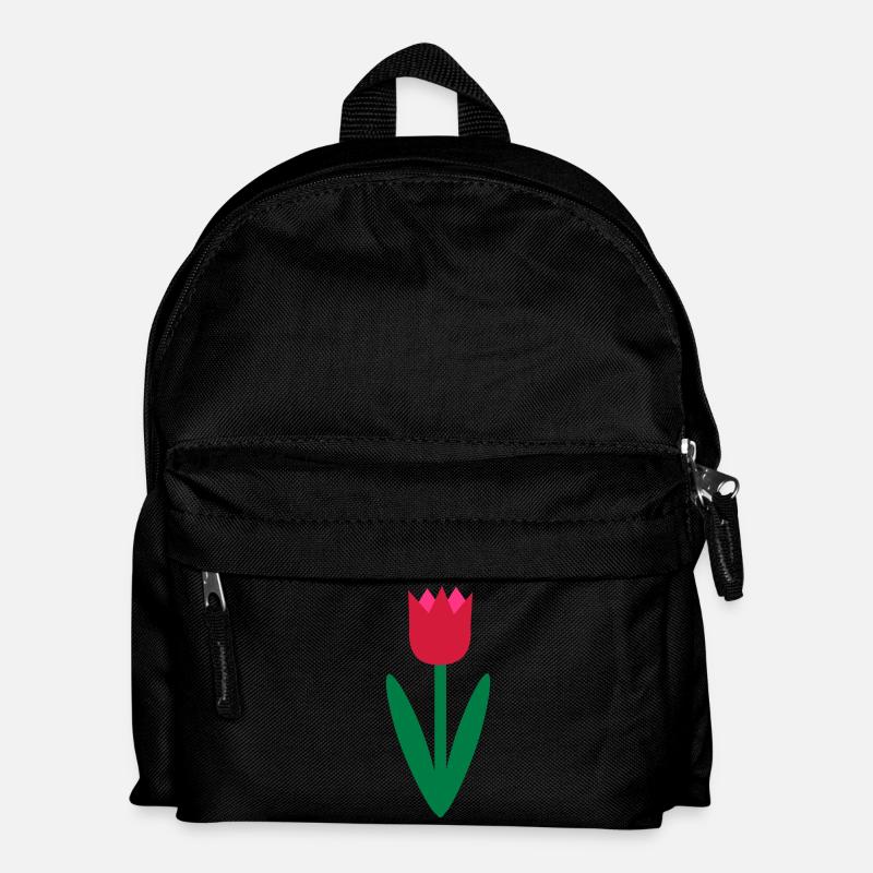 Tulpe Pflanze Zeichnung Blume Geschenkidee Blüten - Kinder Rucksack - Schwarz